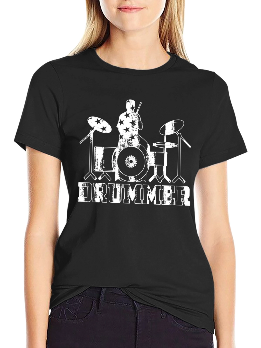 Drummer Graphic Tee - Mens Black T-Shirt