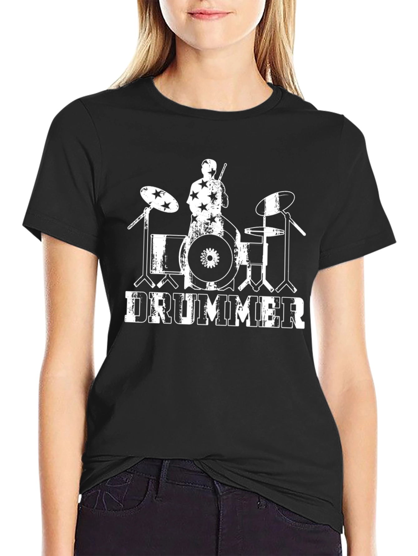Drummer Graphic Tee - Mens Black T-Shirt