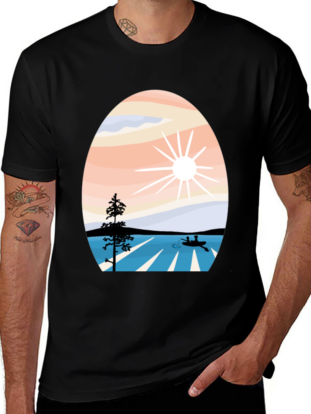 Nature Inspired Graphic Tee - Black