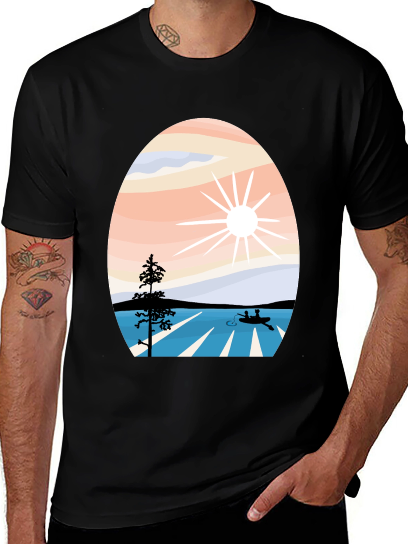 Nature Inspired Graphic Tee - Black
