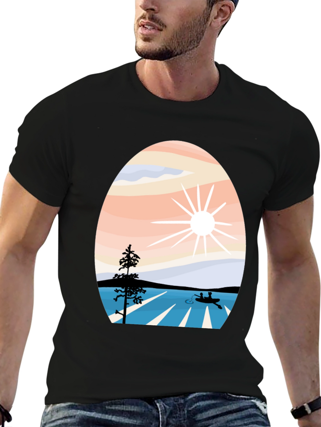 Nature Inspired Graphic Tee - Black