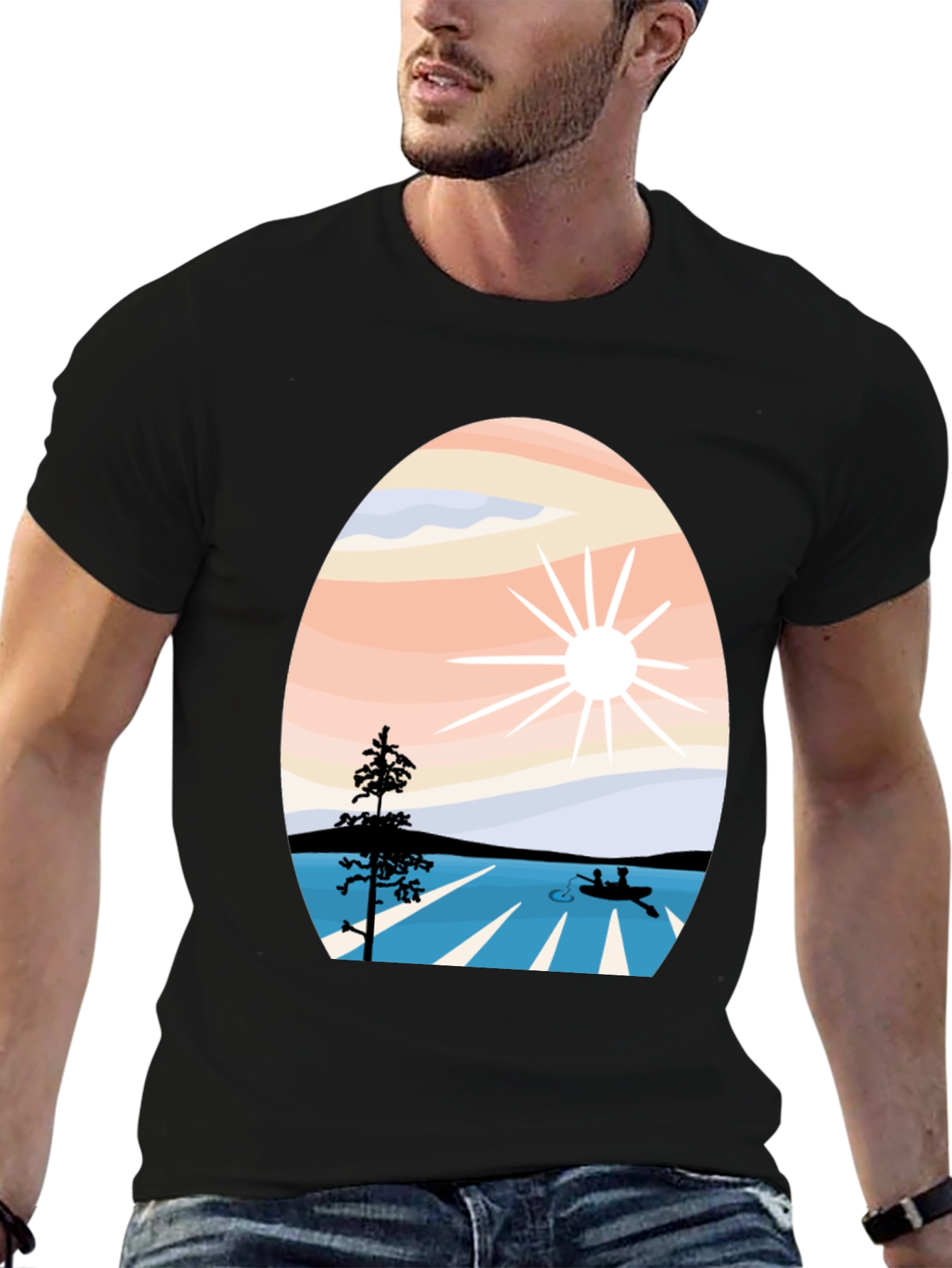 Nature Inspired Graphic Tee - Black