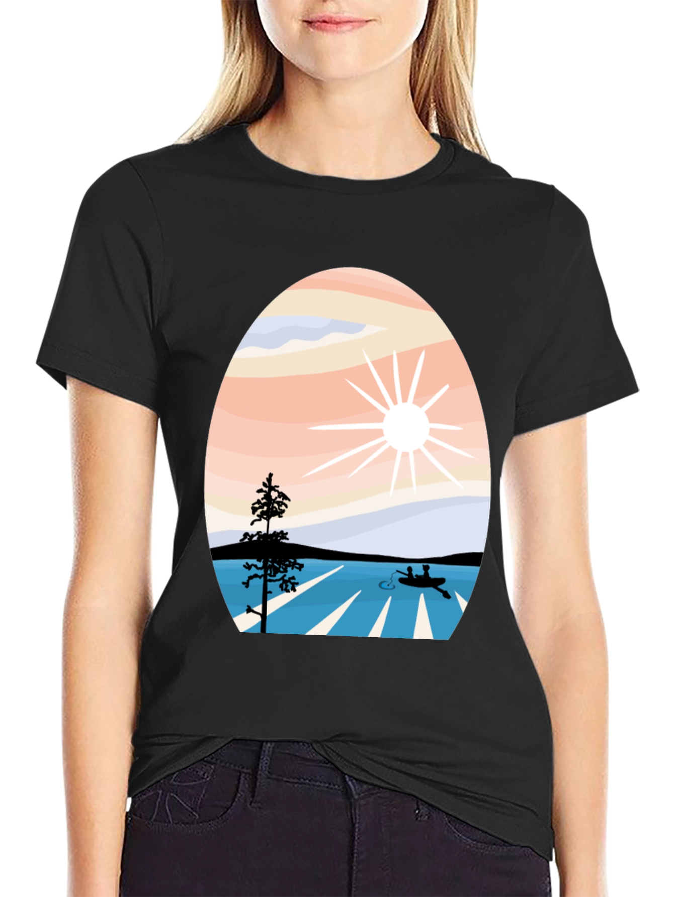 Nature Inspired Graphic Tee - Black