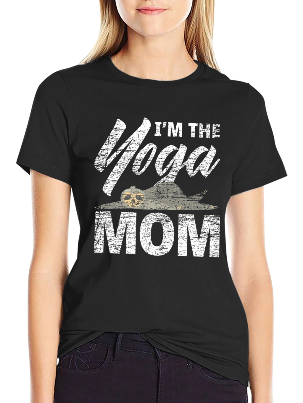 Im the Yoga Mom Distressed Graphic Tee