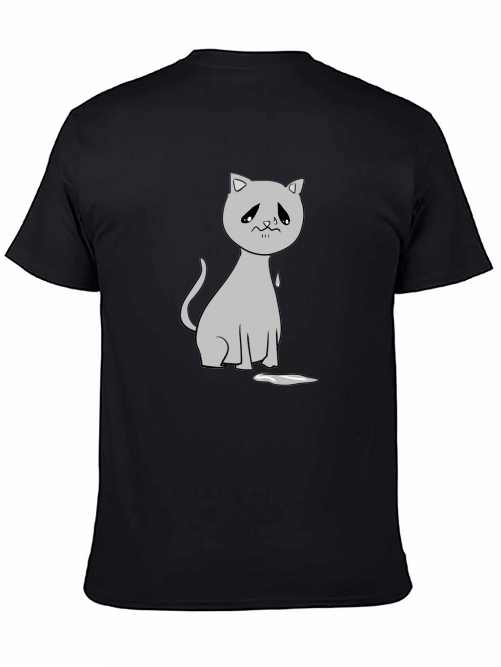 Sad Cat Graphic Tee - Unisex Black T-Shirt