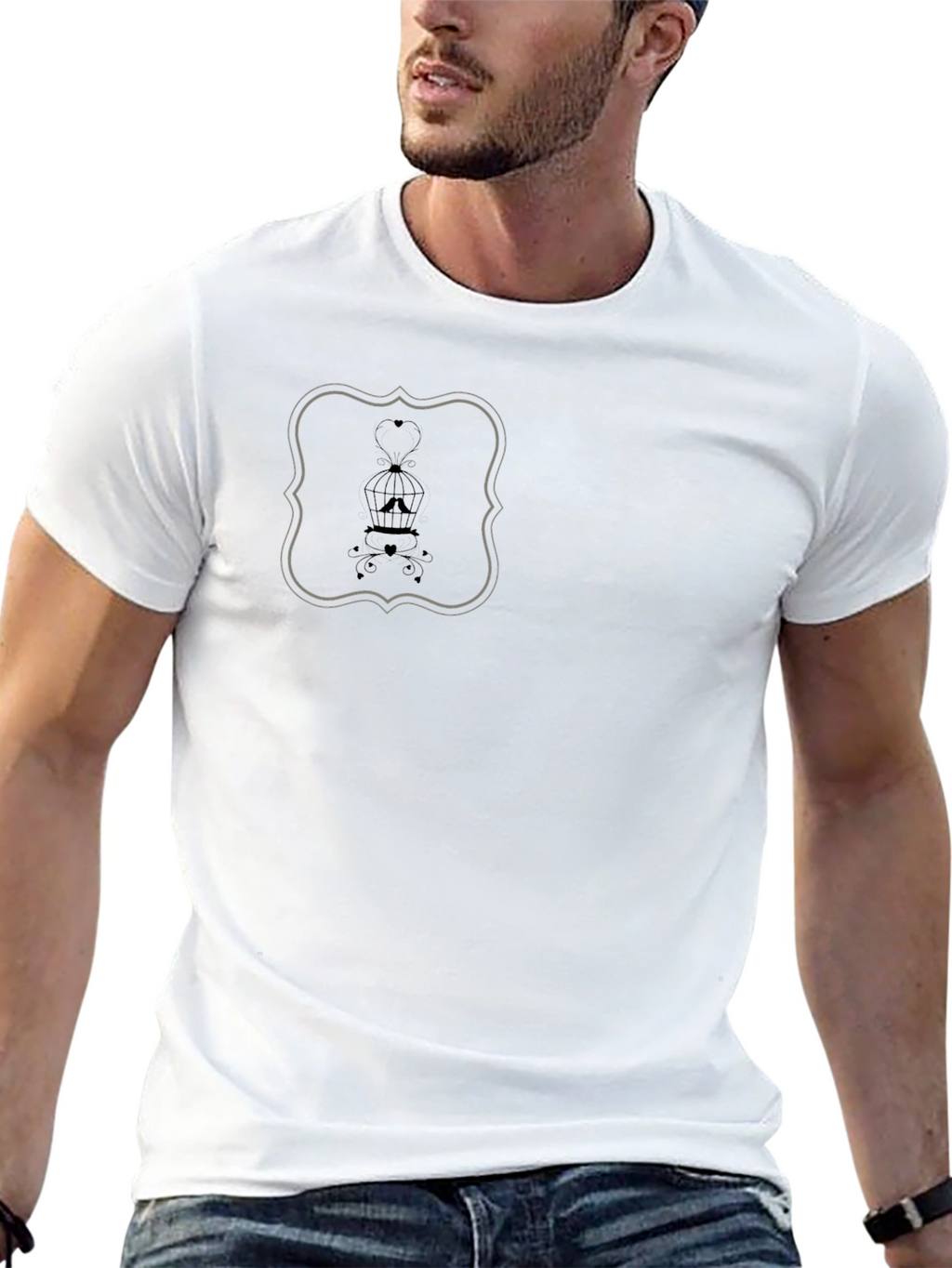Modern Graphic Tee - Birdcage Love Design
