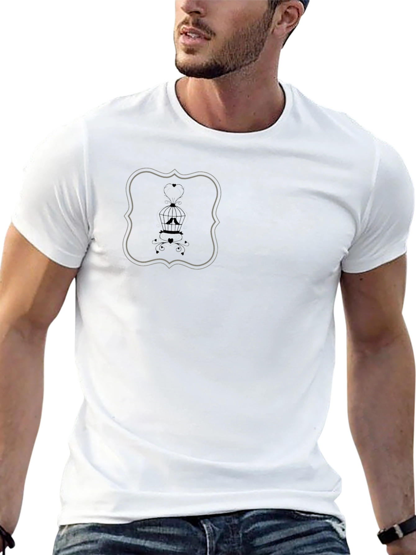 Modern Graphic Tee - Birdcage Love Design