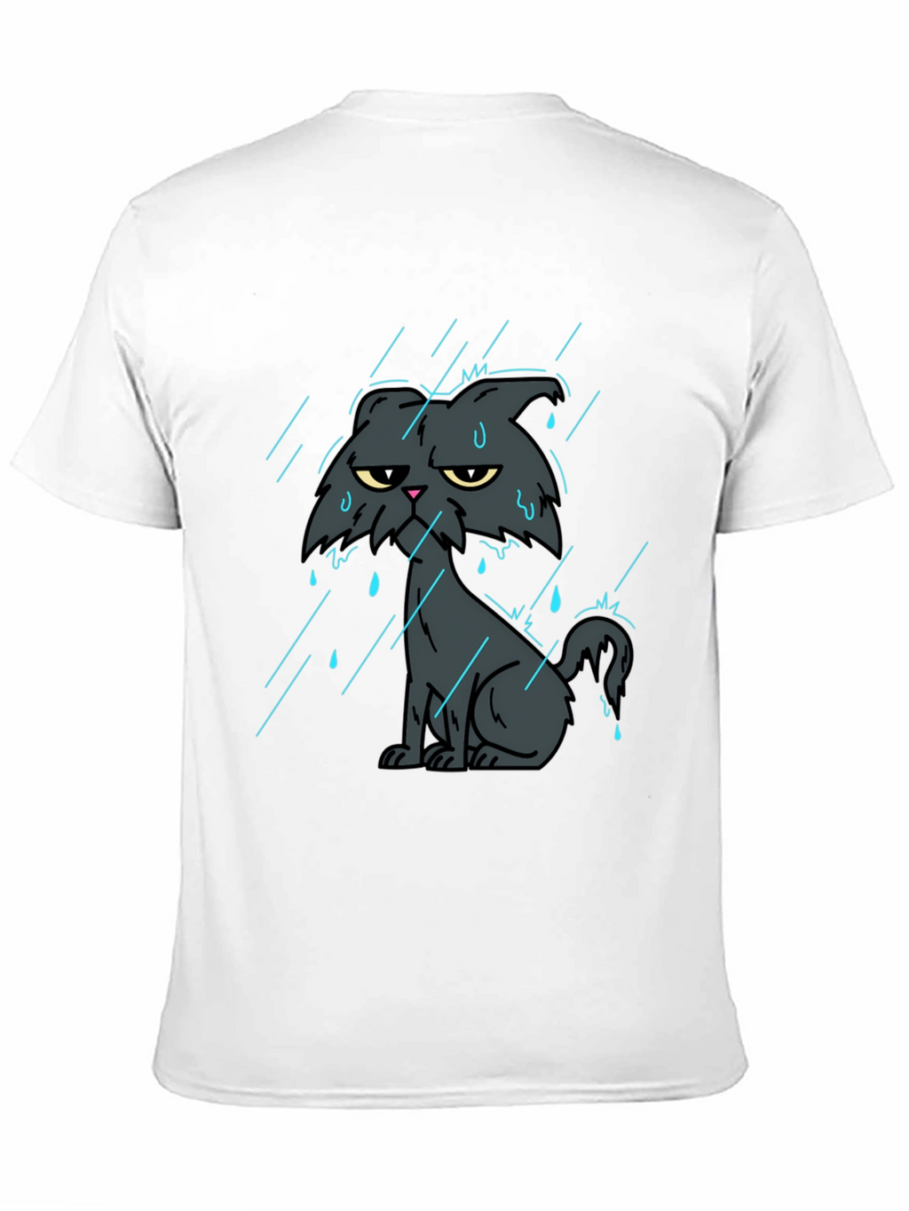 Grumpy Cat in Rain Black T-Shirt