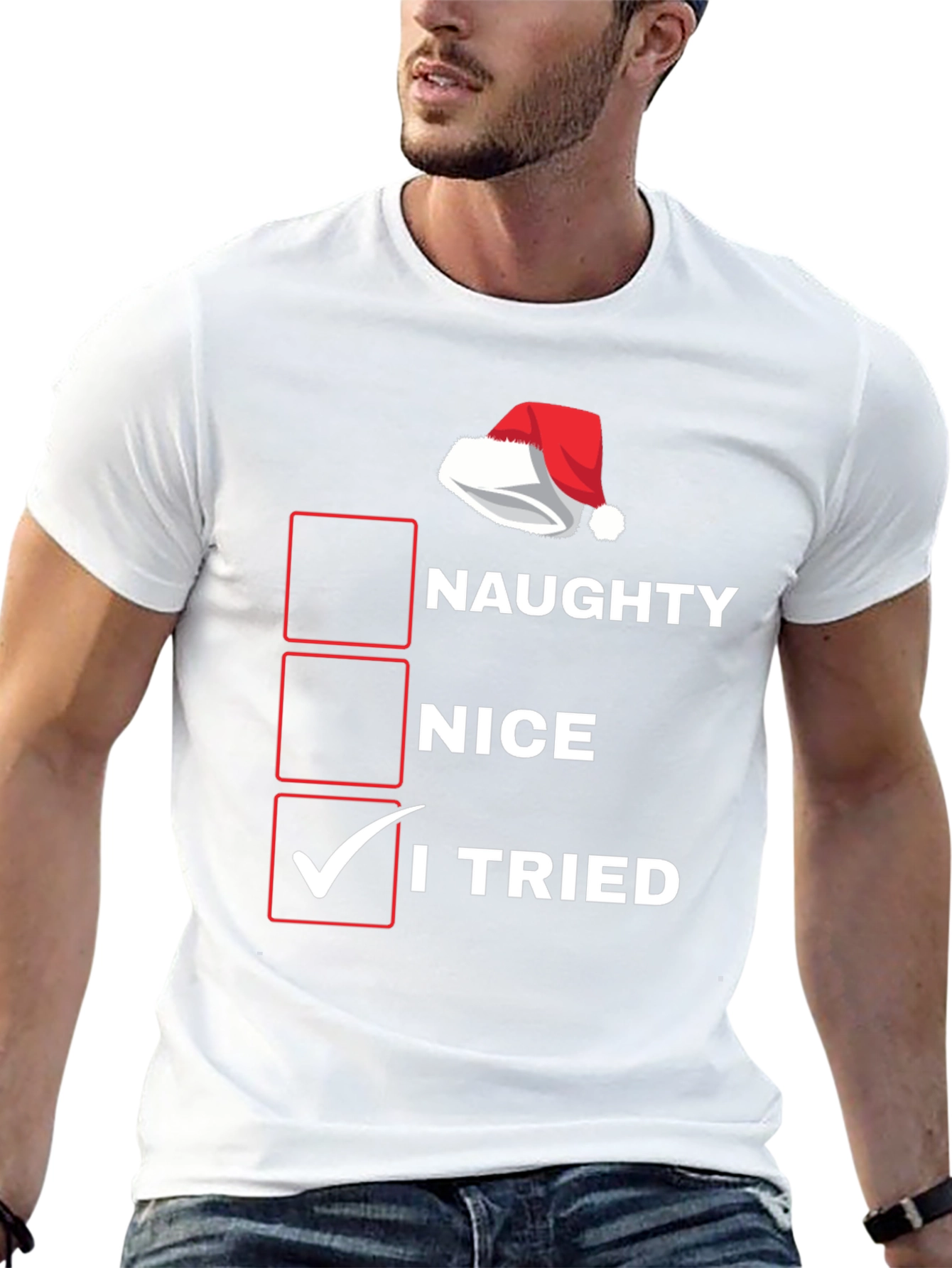 Naughty Nice I Tried Christmas T-Shirt