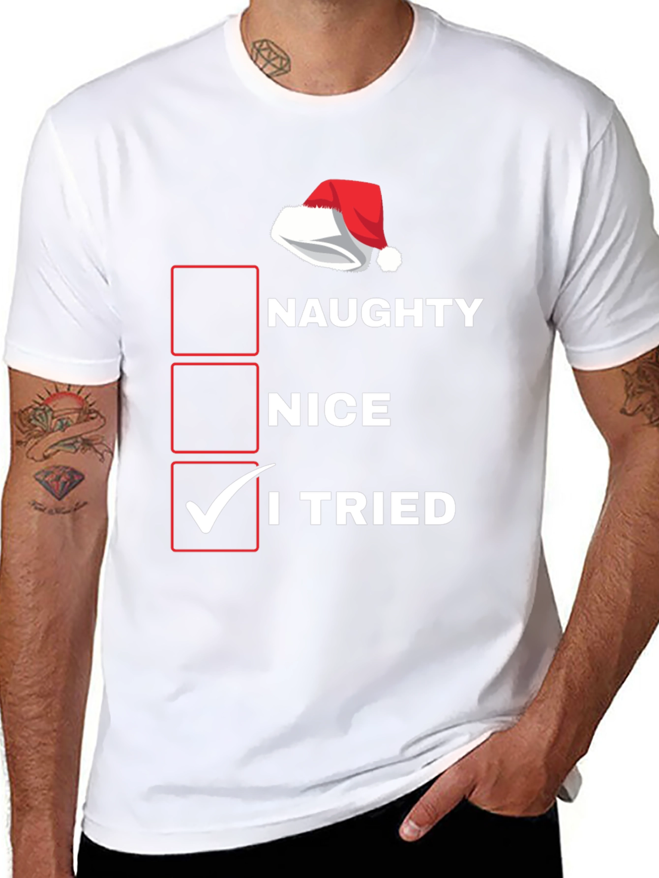 Naughty Nice I Tried Christmas T-Shirt