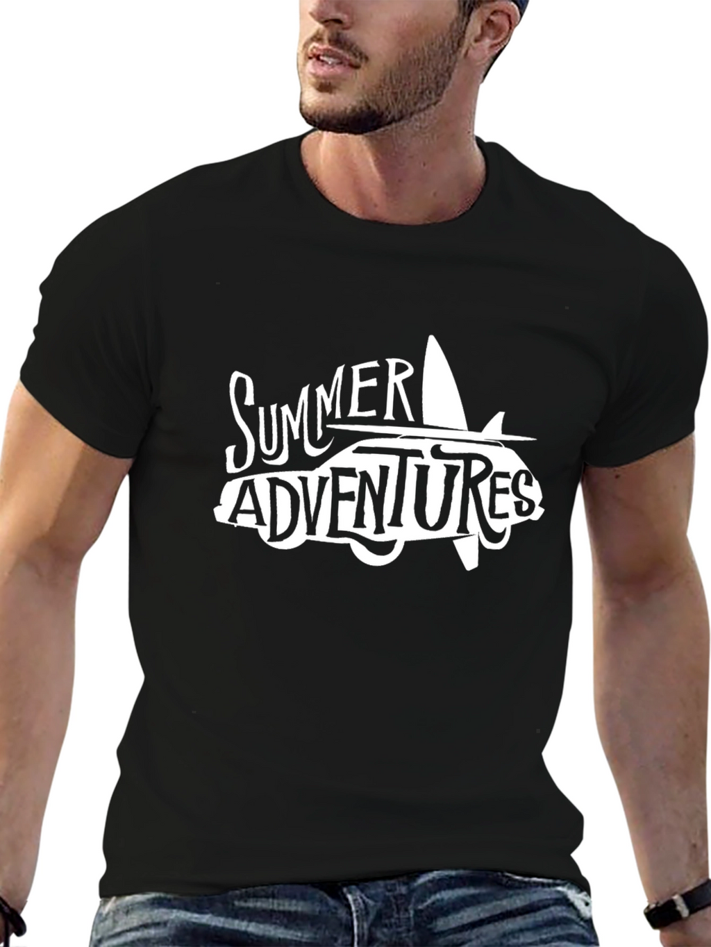 Summer Adventures Graphic T-Shirt - Black