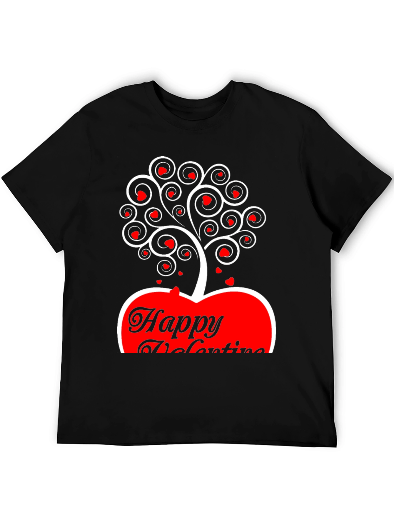 Valentines Day Heart Tree T-Shirt - Black