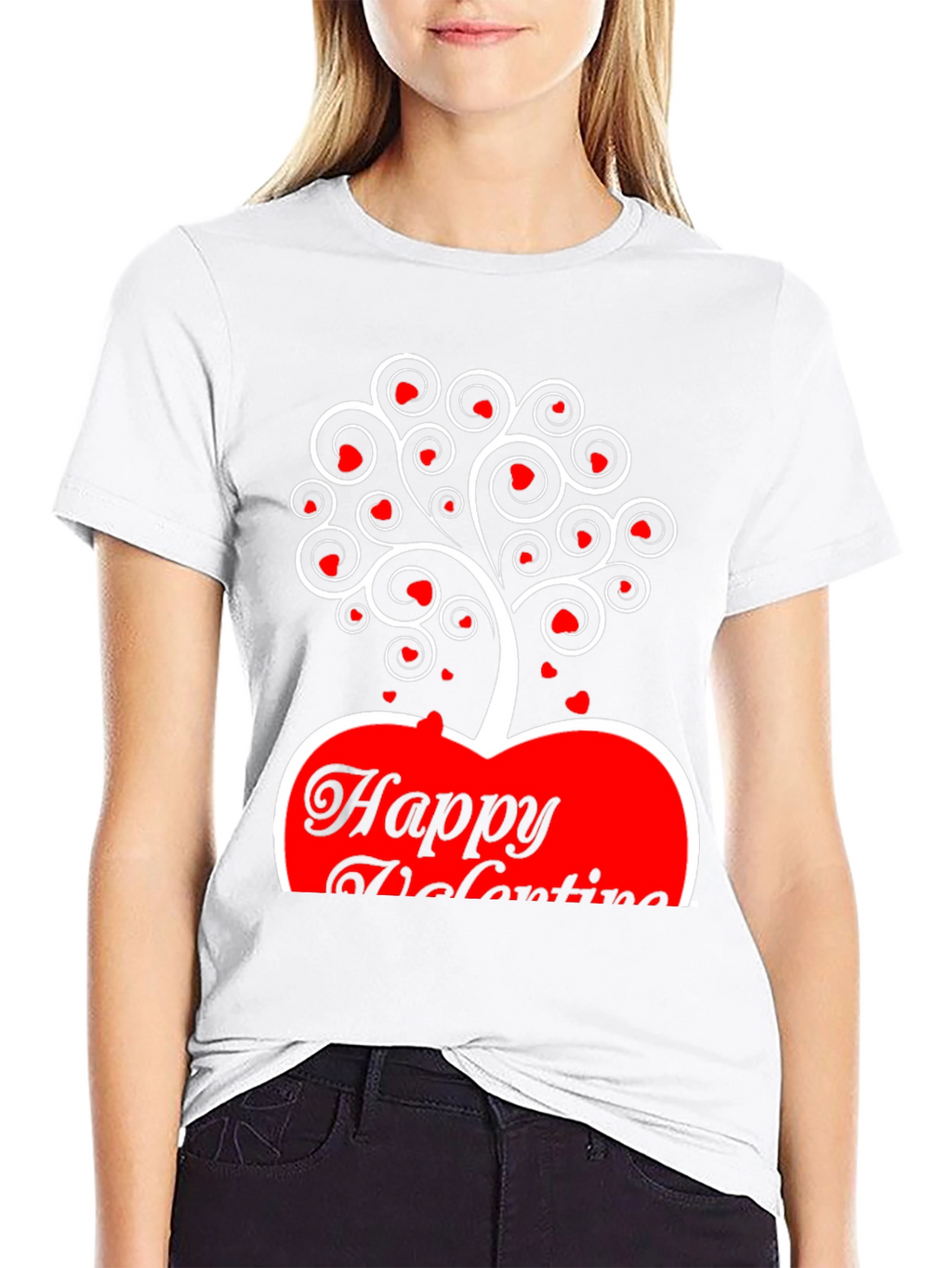 Valentines Day Heart Tree T-Shirt - Black