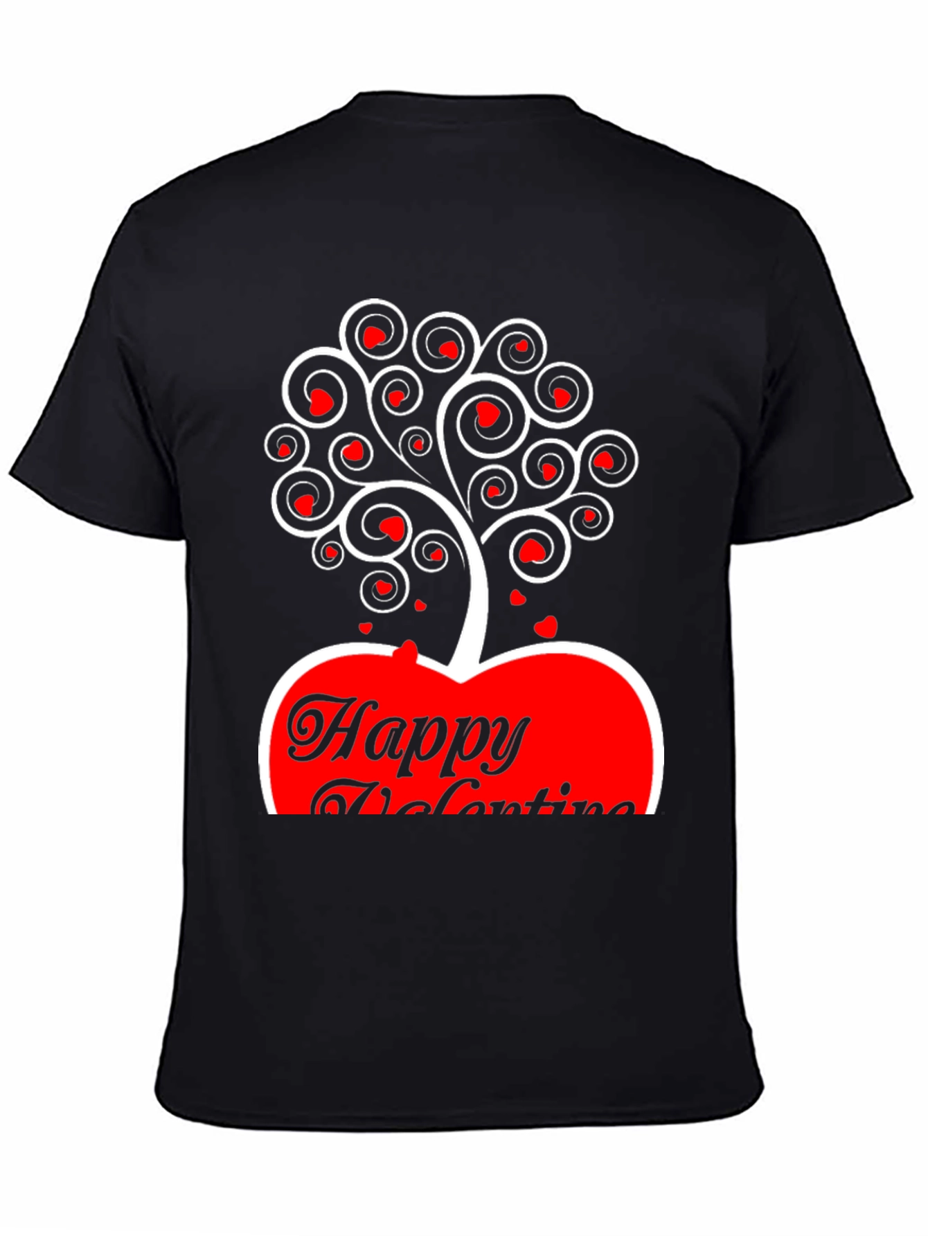Valentines Day Heart Tree T-Shirt - Black