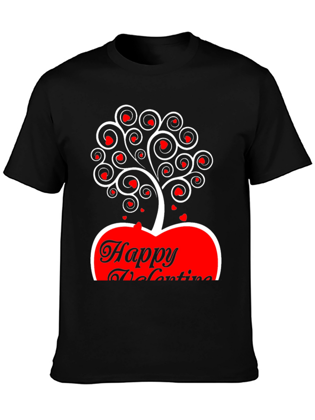 Valentines Day Heart Tree T-Shirt - Black