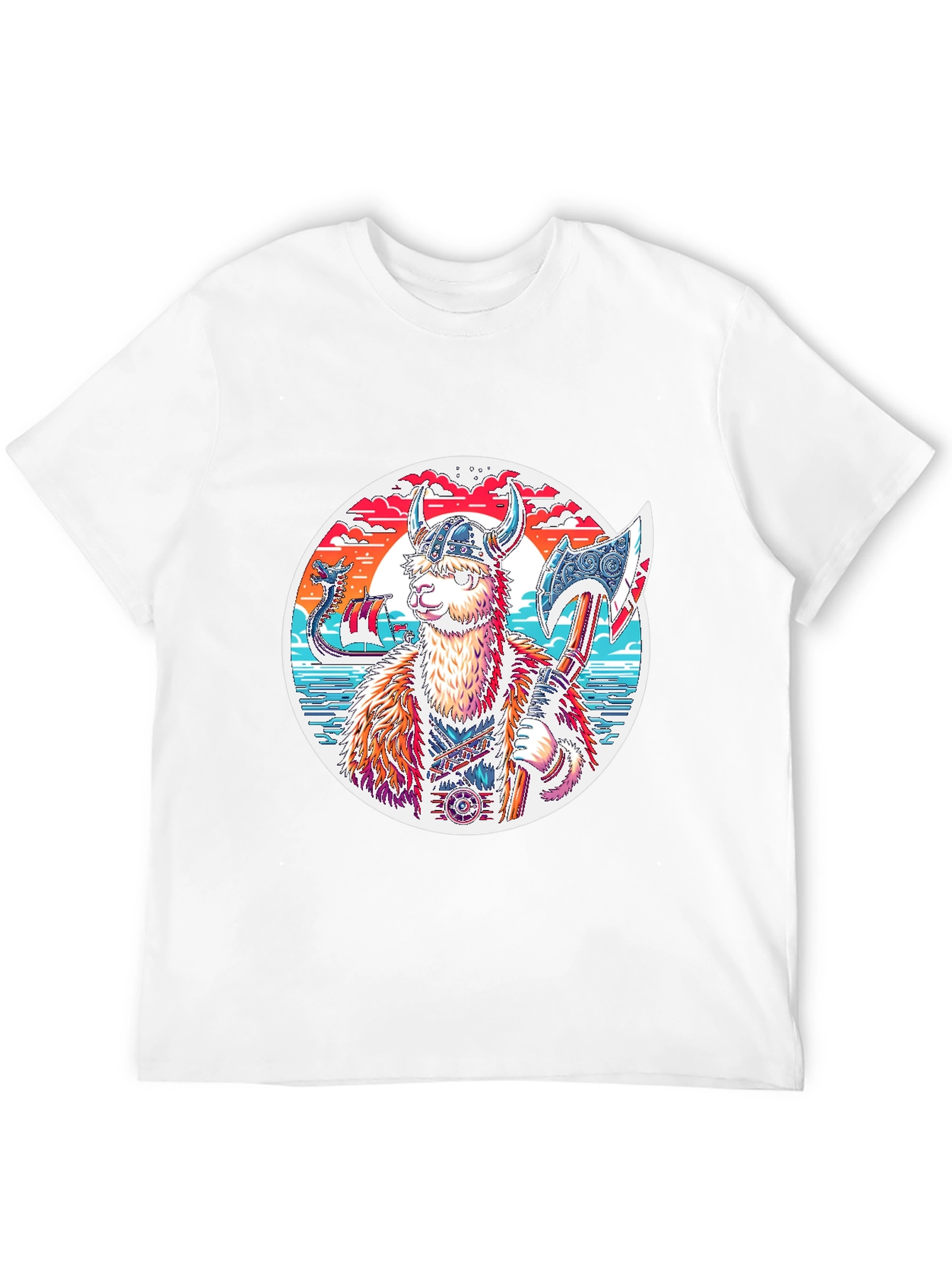 Viking Llama T-Shirt - Unique Graphic Tee