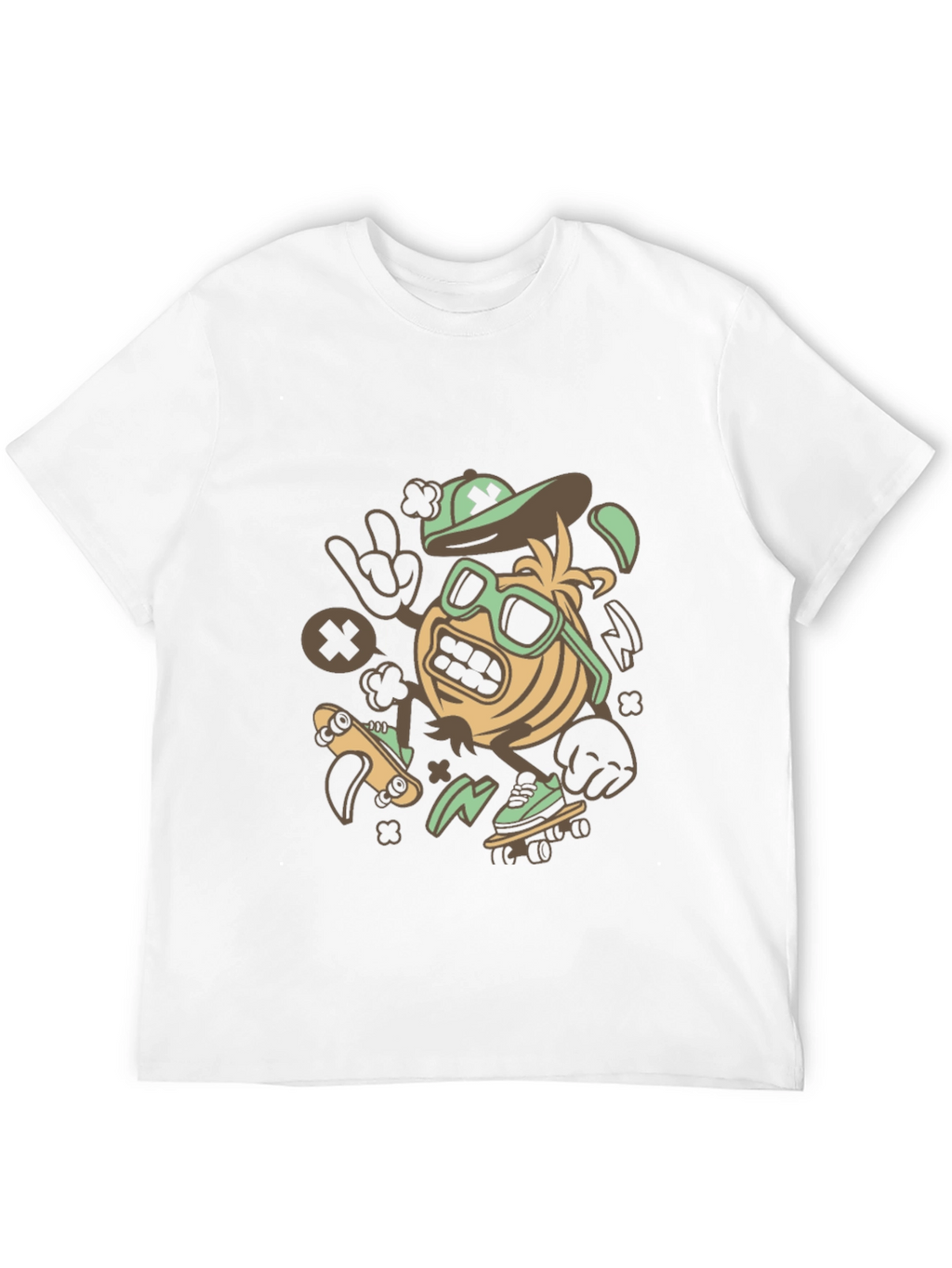Skateboarding Character Graphic Tee - Black