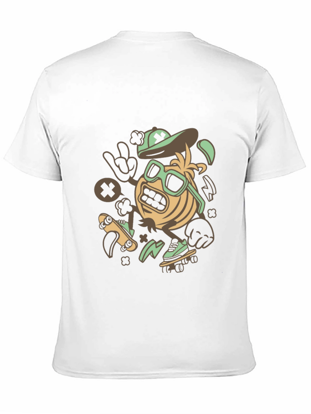 Skateboarding Character Graphic Tee - Black