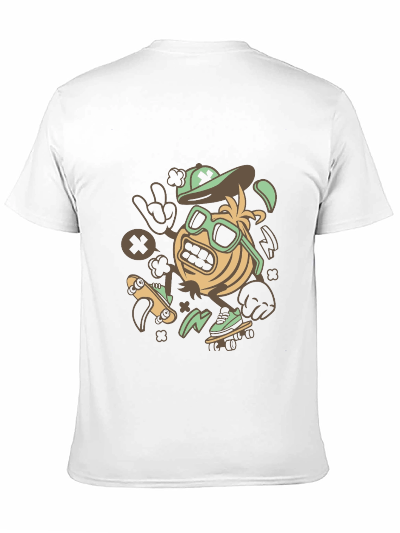 Skateboarding Character Graphic Tee - Black