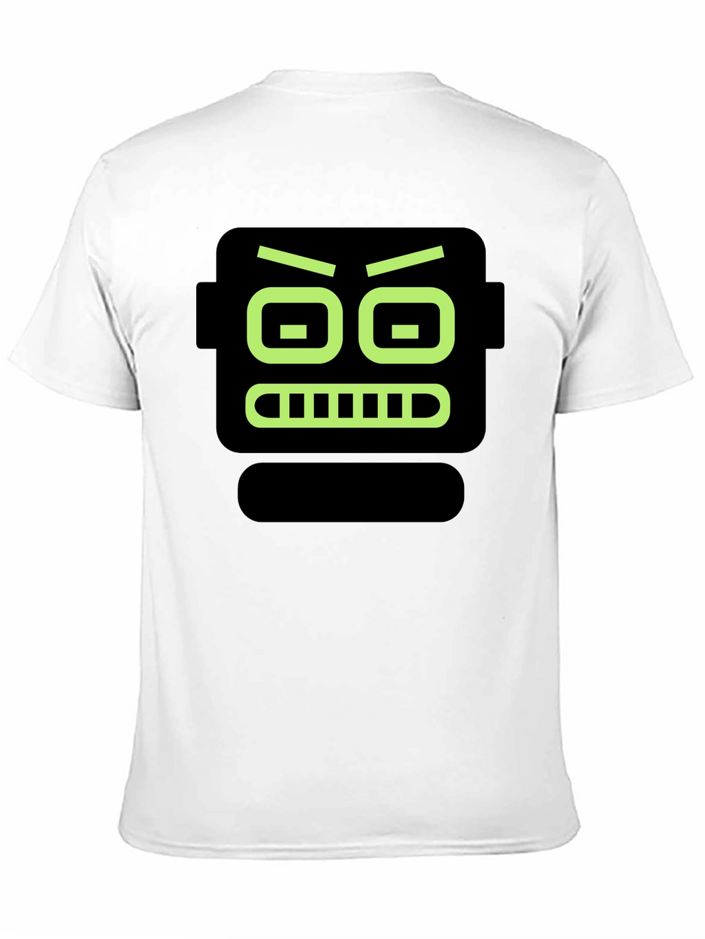 Robot Face Graphic Print Black T-Shirt