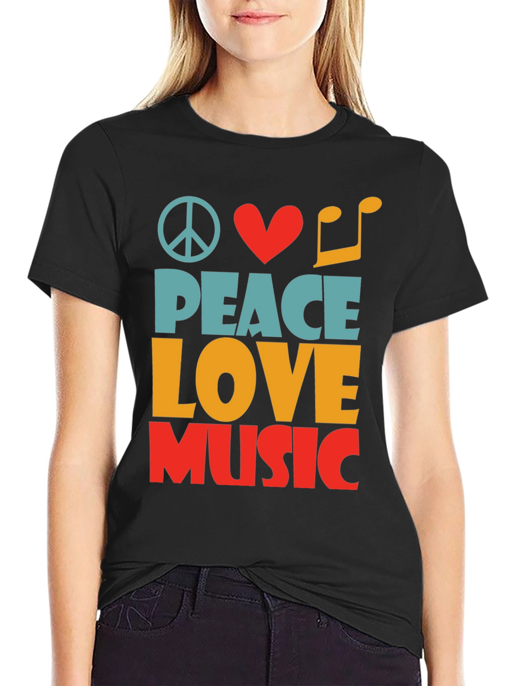 Peace Love Music Graphic T-Shirt
