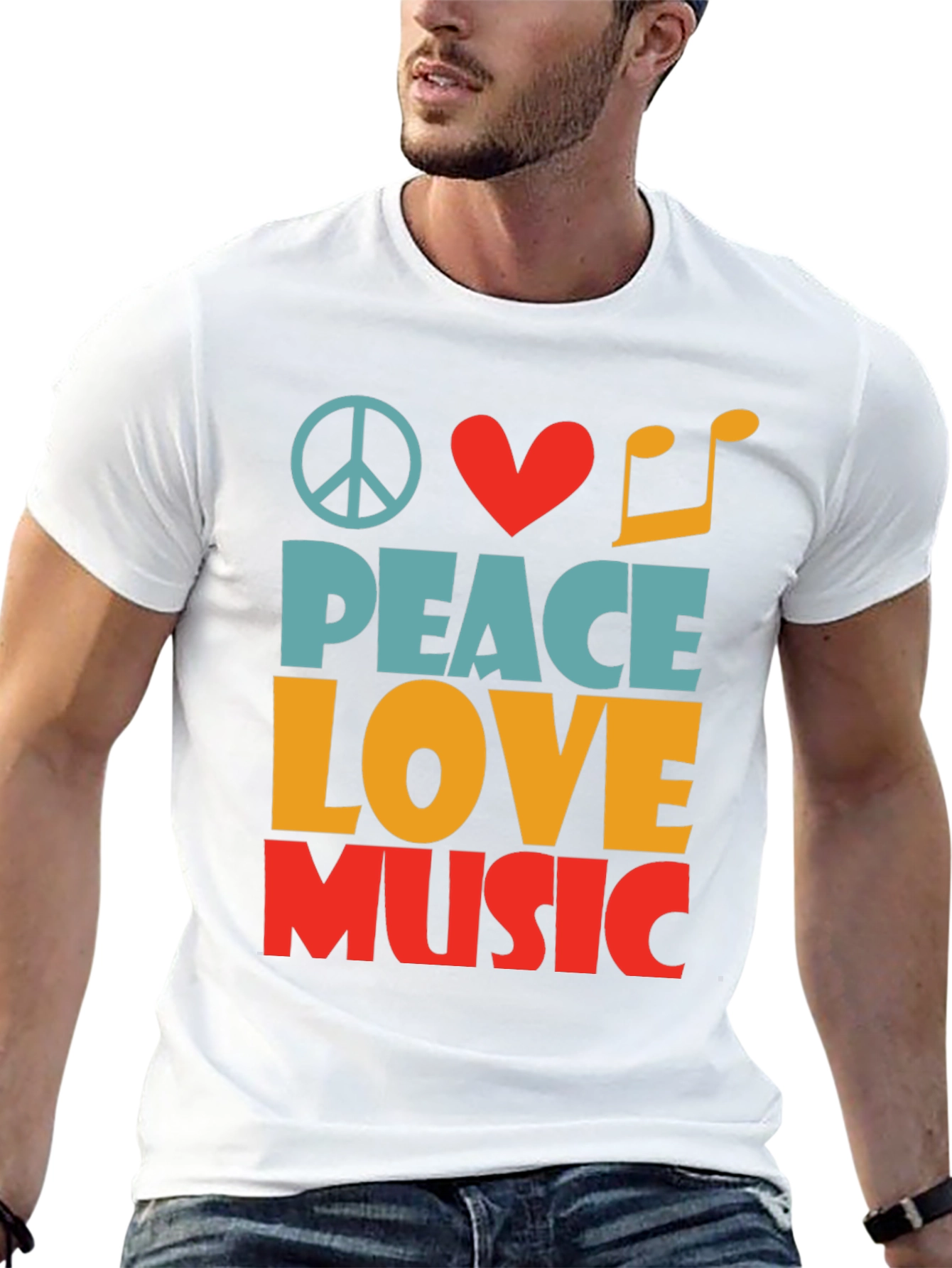 Peace Love Music Graphic T-Shirt