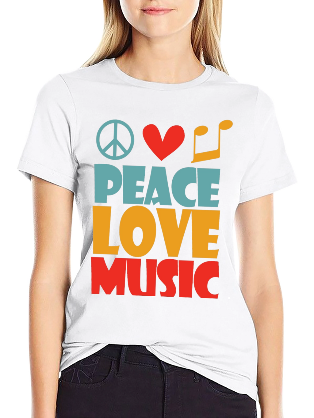 Peace Love Music Graphic T-Shirt