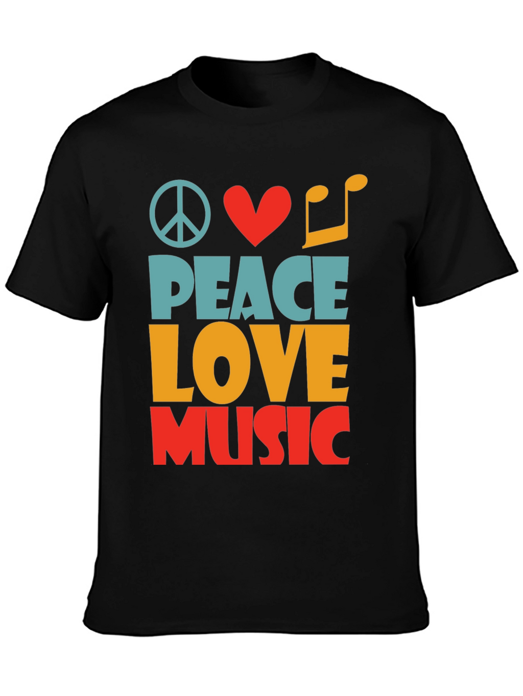 Peace Love Music Graphic T-Shirt