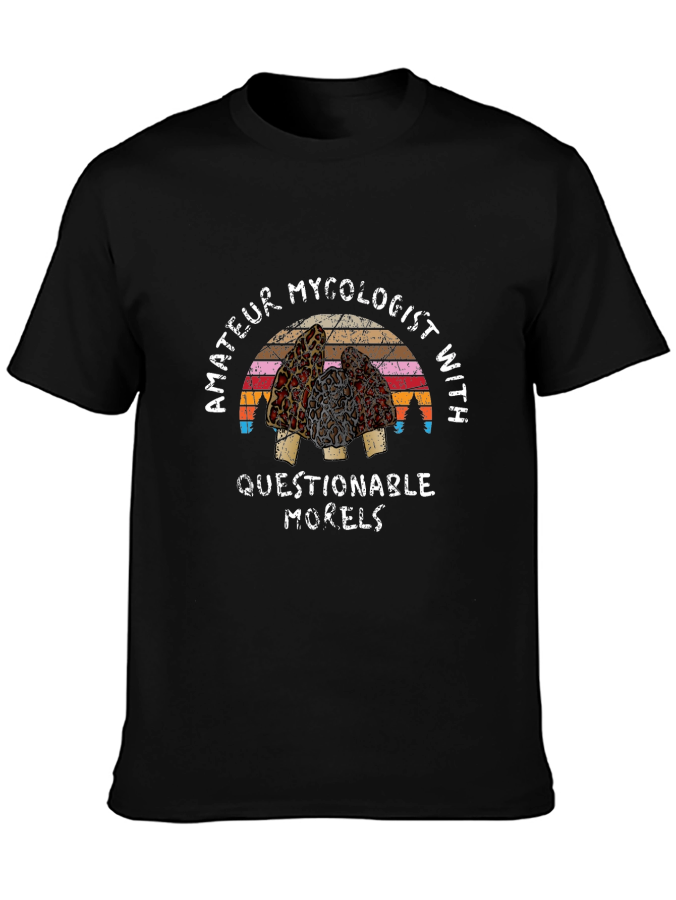 Amateur Mycologist Morels Black T-Shirt