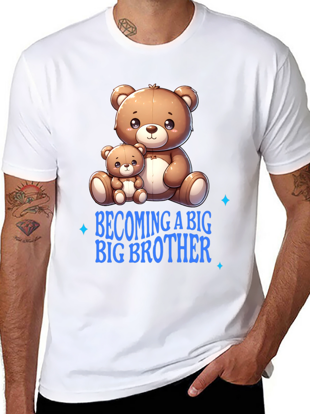 Becoming a Big Brother T-Shirt Cute Bear Graphic