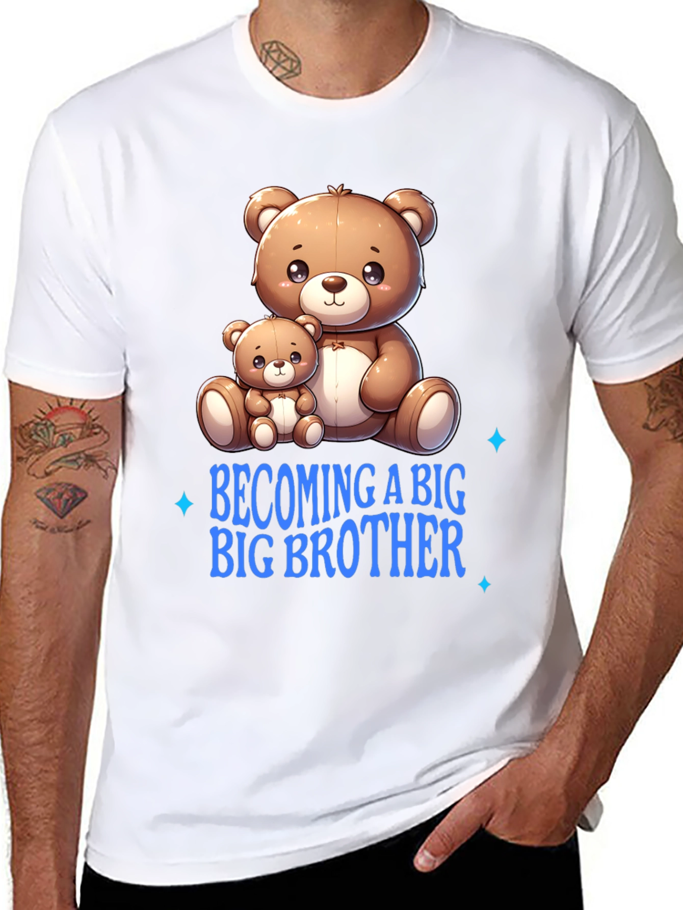 Becoming a Big Brother T-Shirt Cute Bear Graphic