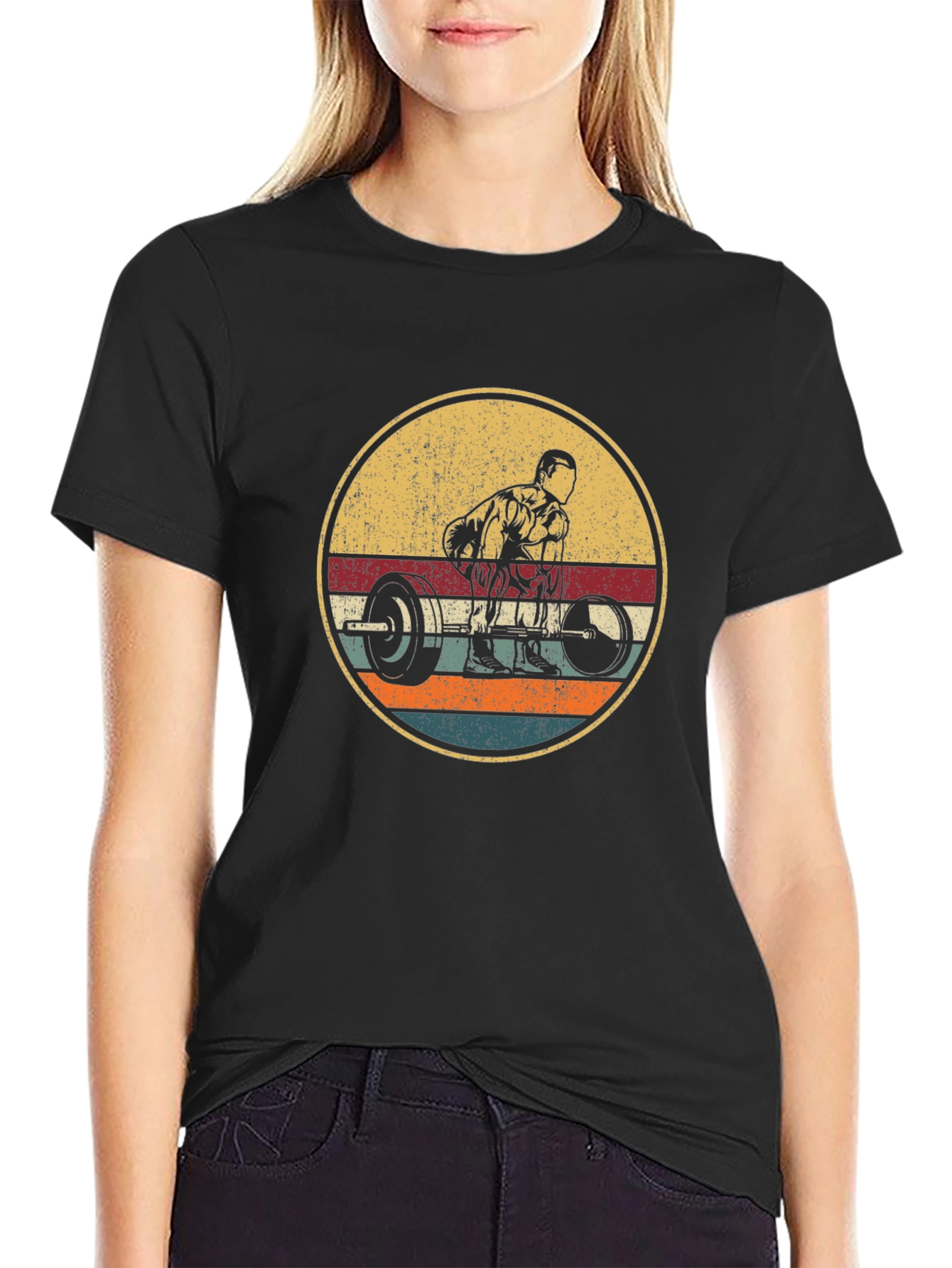 Retro Weightlifting T-Shirt - Vintage Gym Apparel
