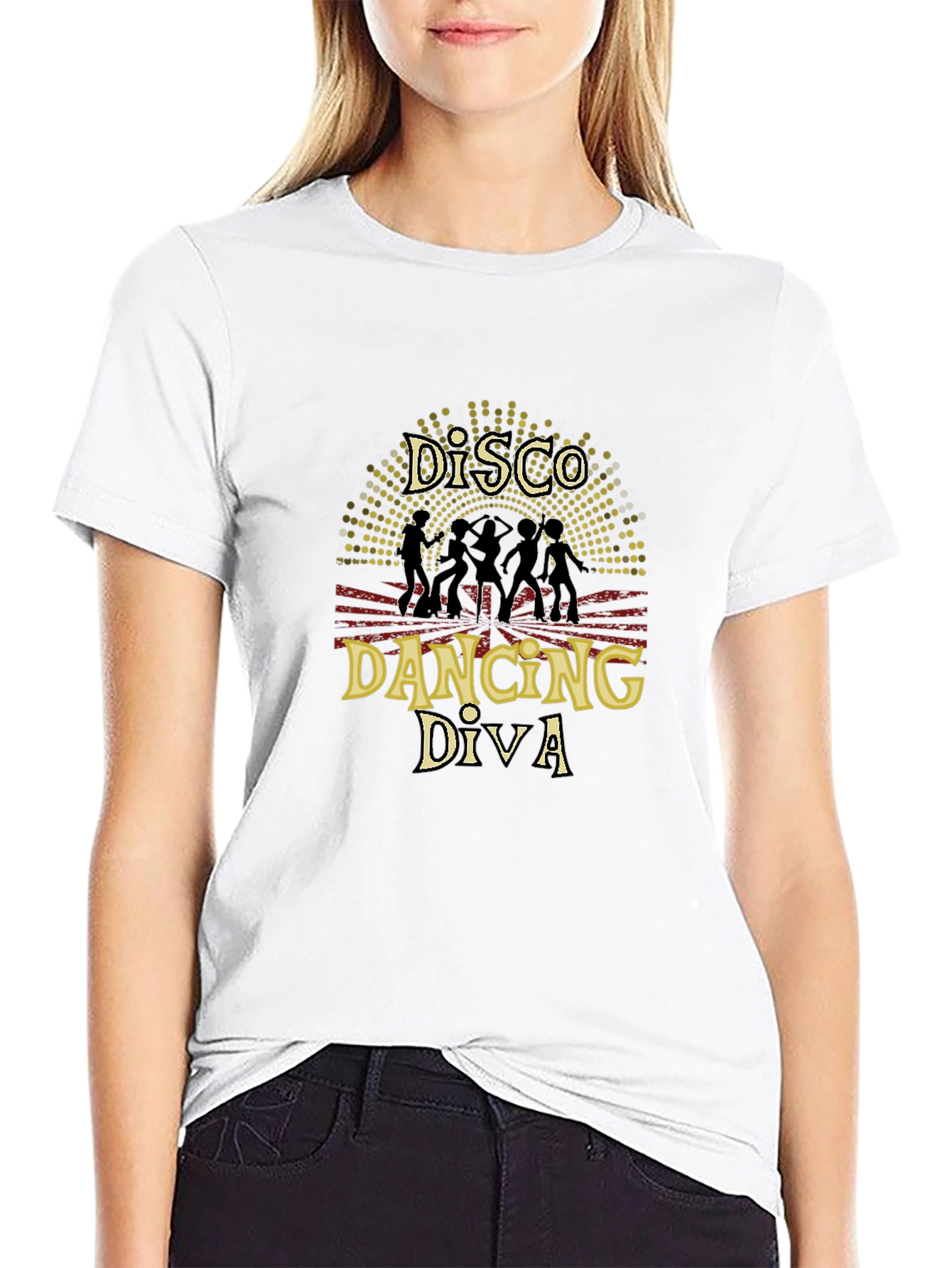 Disco Dancing Diva Black T-Shirt