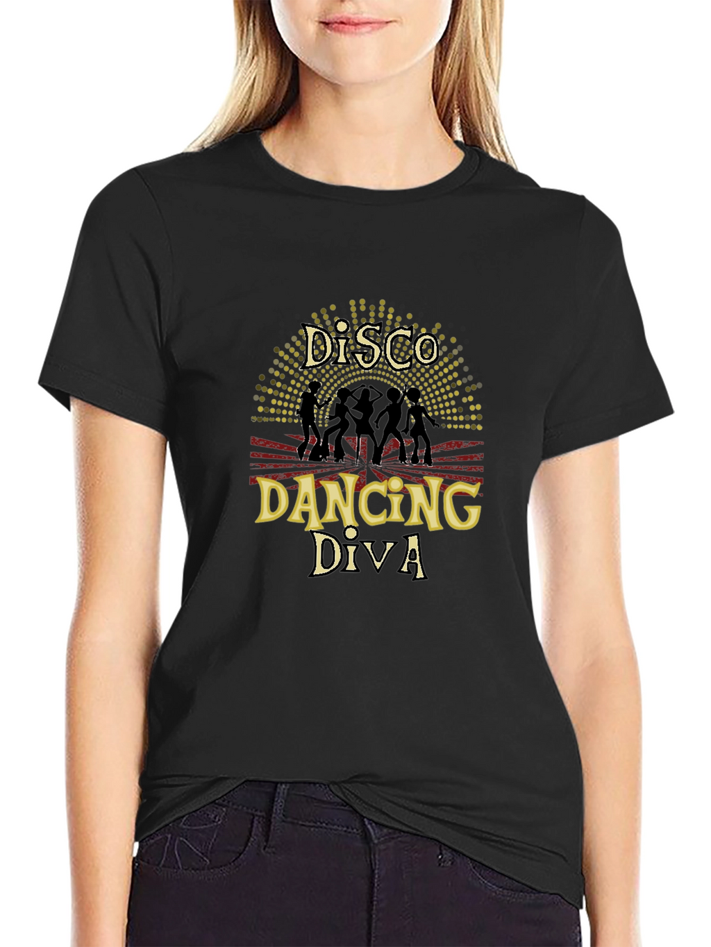 Disco Dancing Diva Black T-Shirt