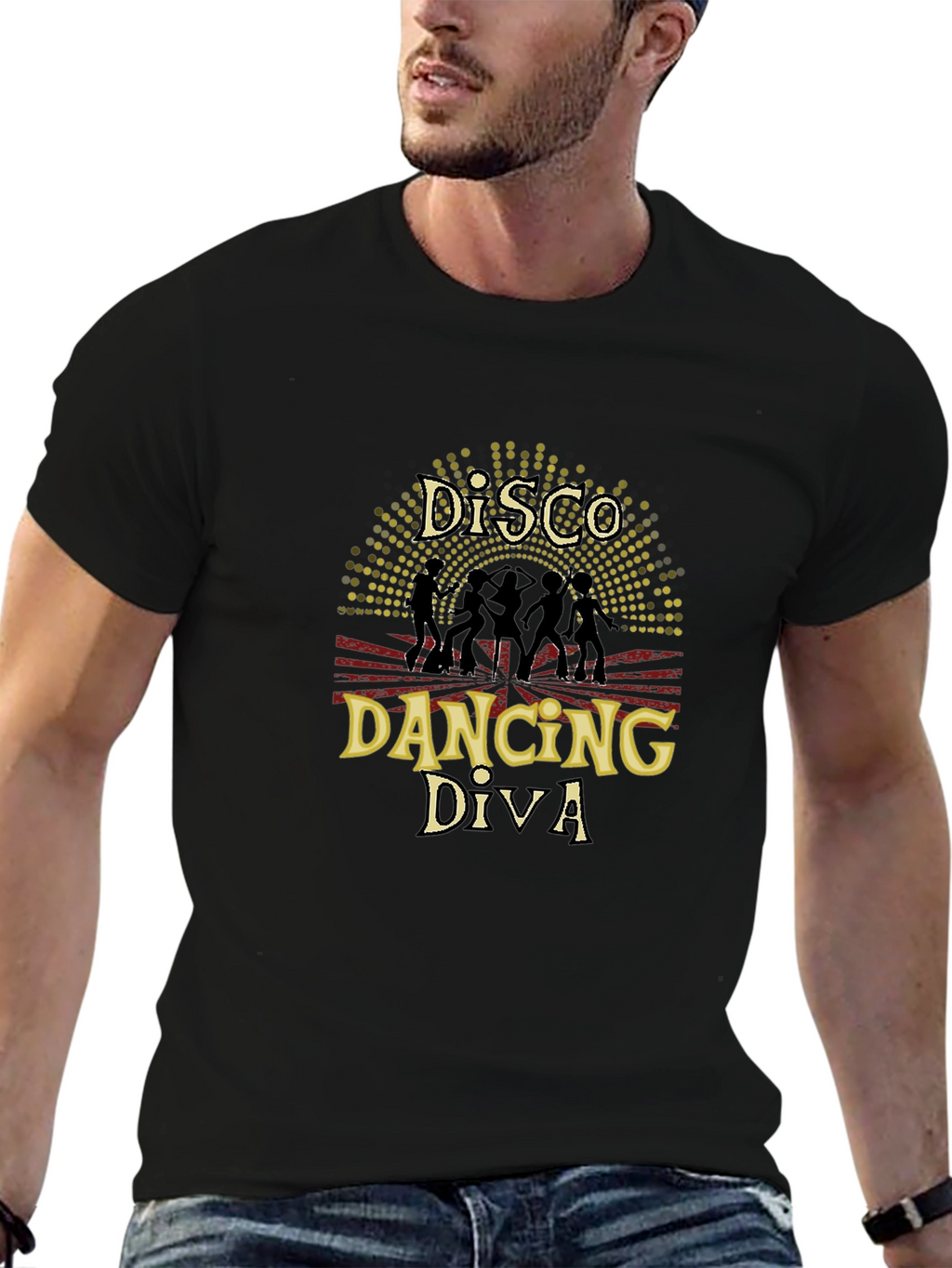 Disco Dancing Diva Black T-Shirt