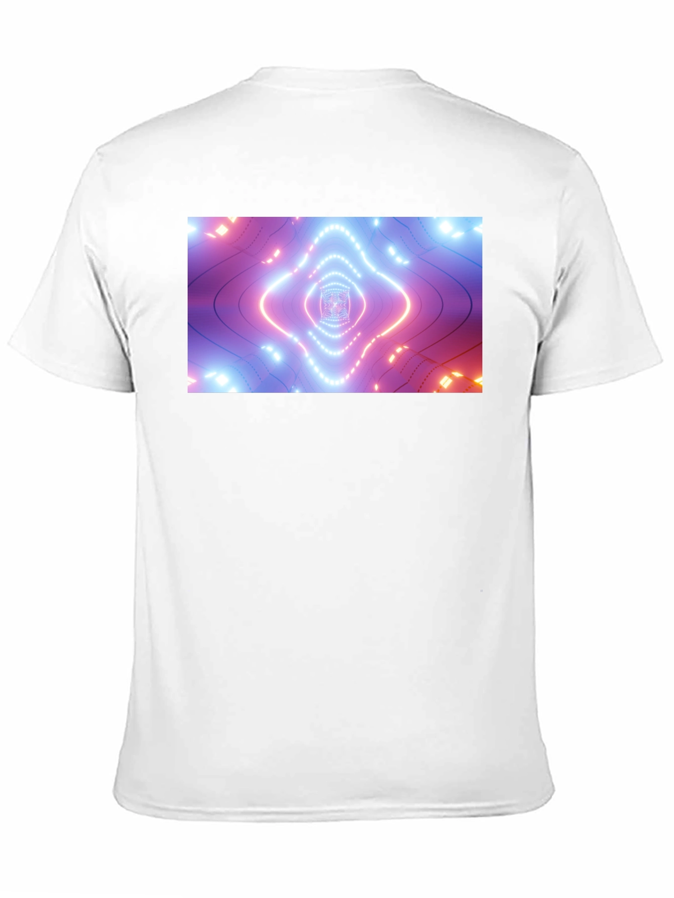 Abstract Neon Tunnel Black T-Shirt