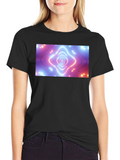 Abstract Neon Tunnel Black T-Shirt