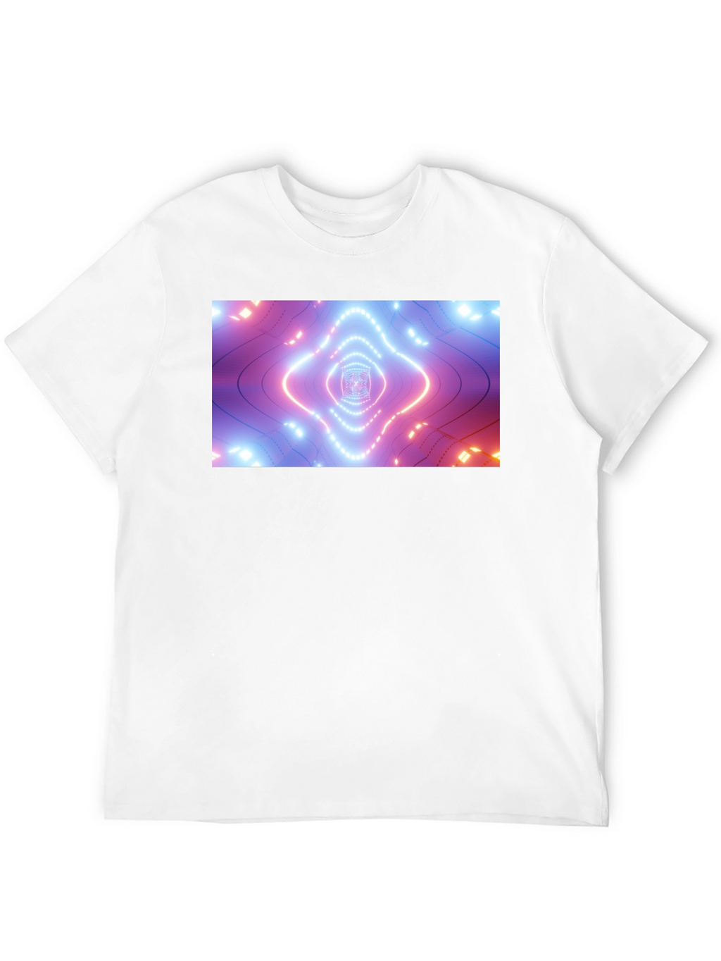 Abstract Neon Tunnel Black T-Shirt