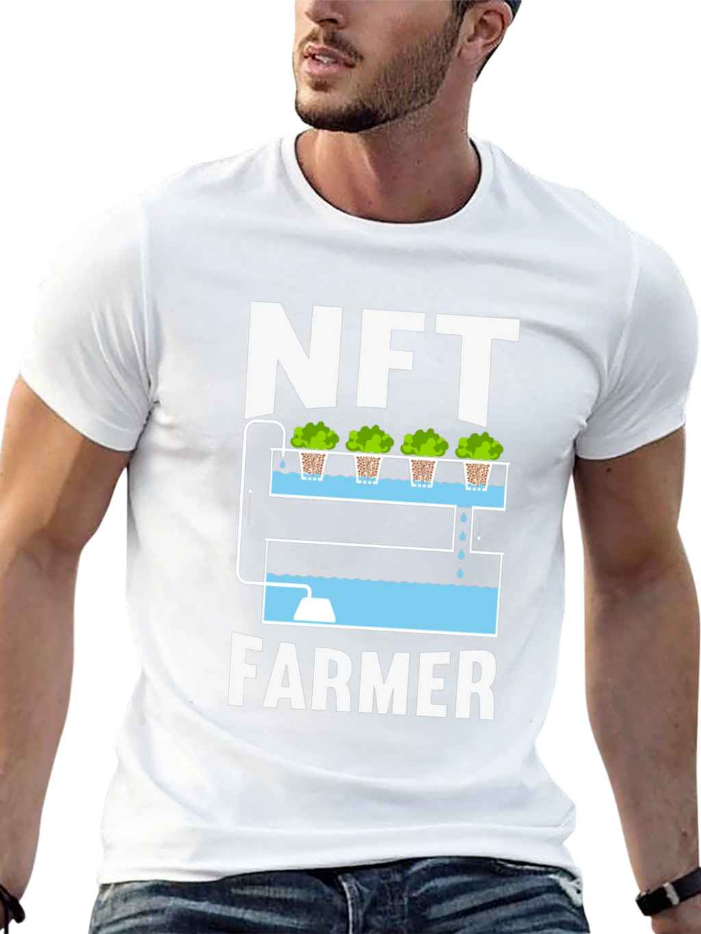 NFT Farmer Graphic T-Shirt - Hydroponics Design