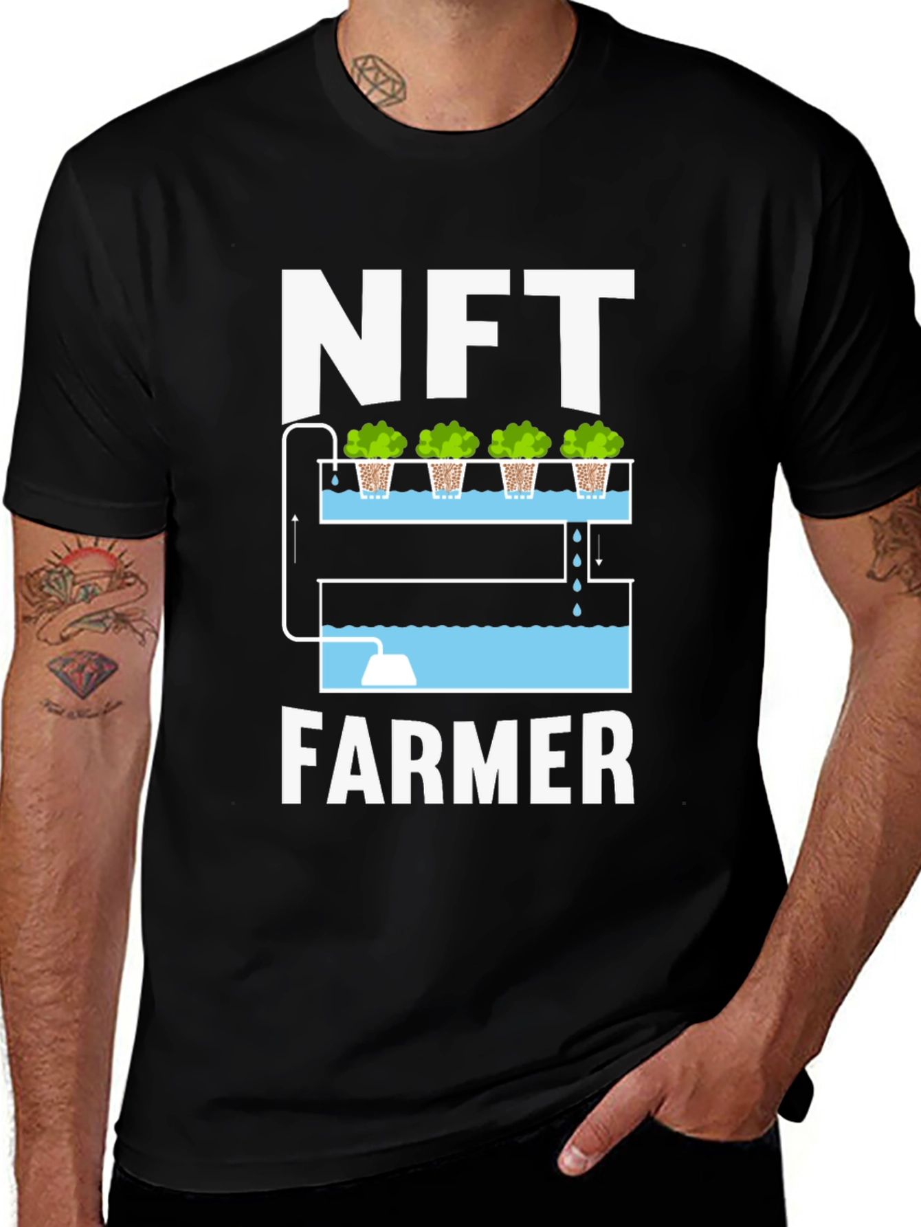 NFT Farmer Graphic T-Shirt - Hydroponics Design