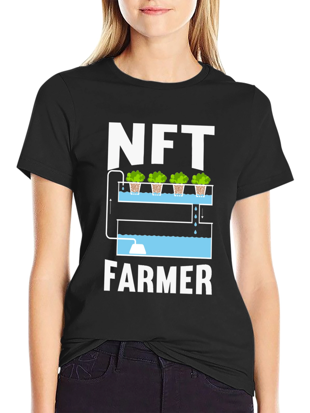 NFT Farmer Graphic T-Shirt - Hydroponics Design