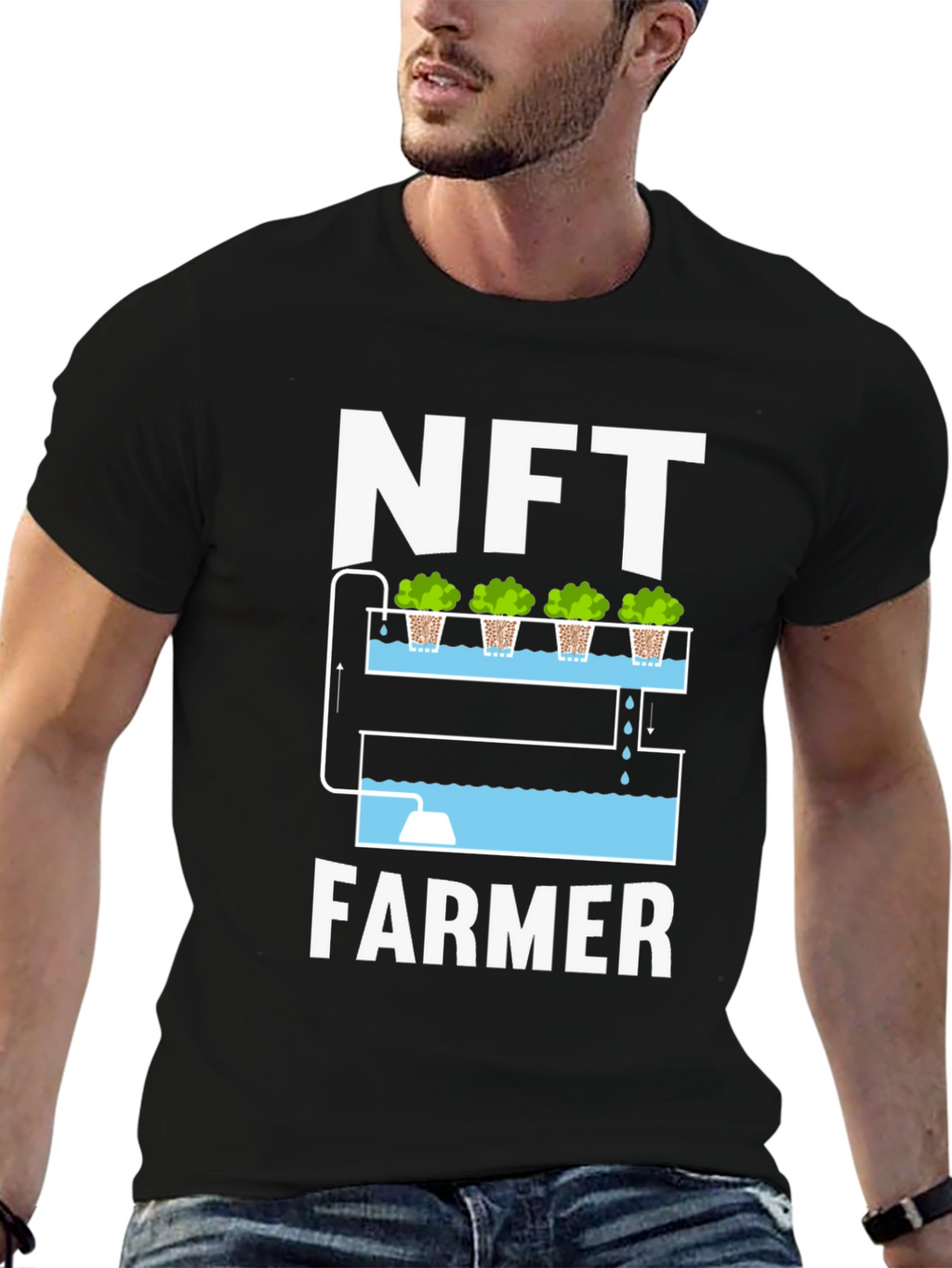 NFT Farmer Graphic T-Shirt - Hydroponics Design