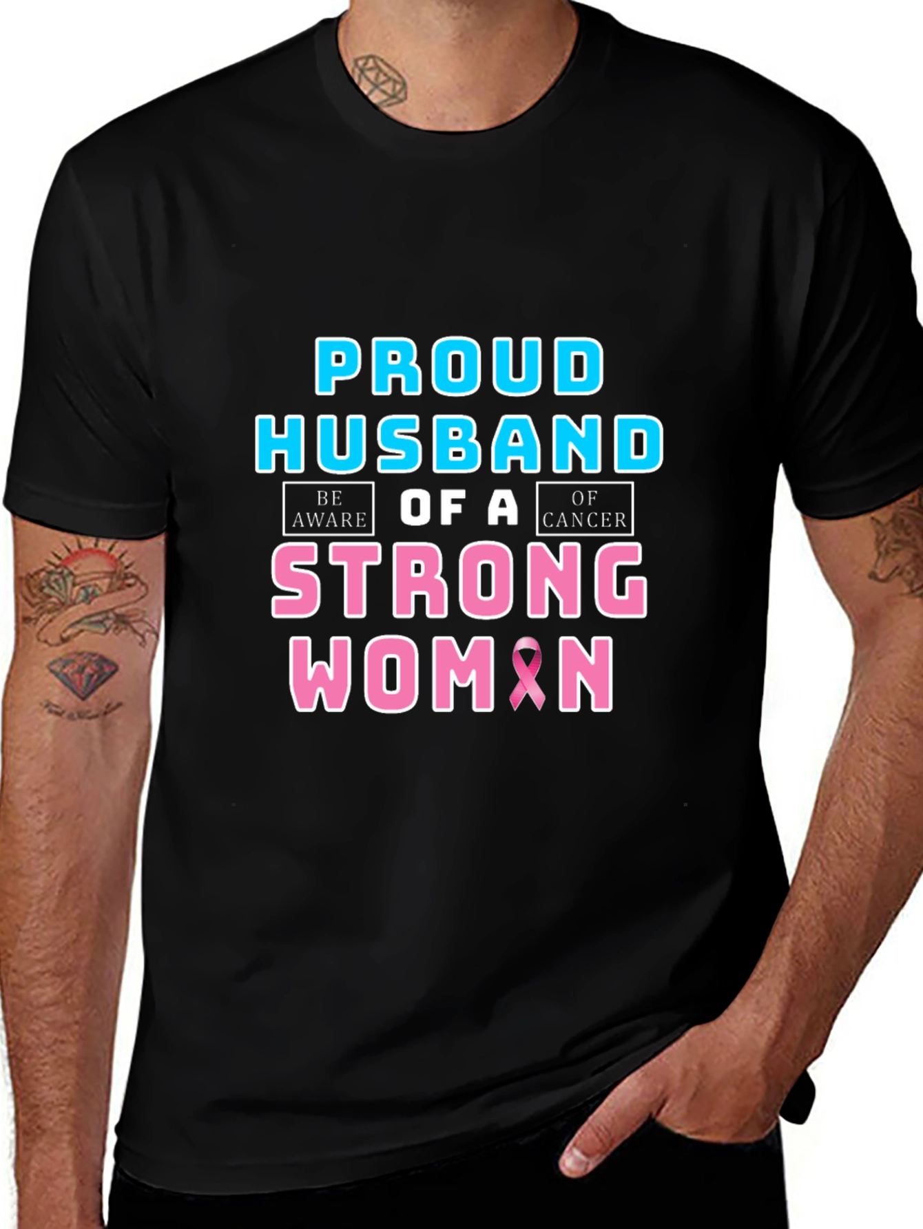 Proud Husband of a Strong Woman Cancer Awareness T-Shirt