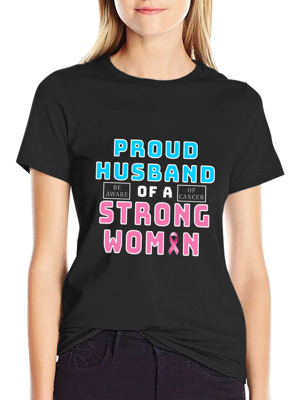 Proud Husband of a Strong Woman Cancer Awareness T-Shirt