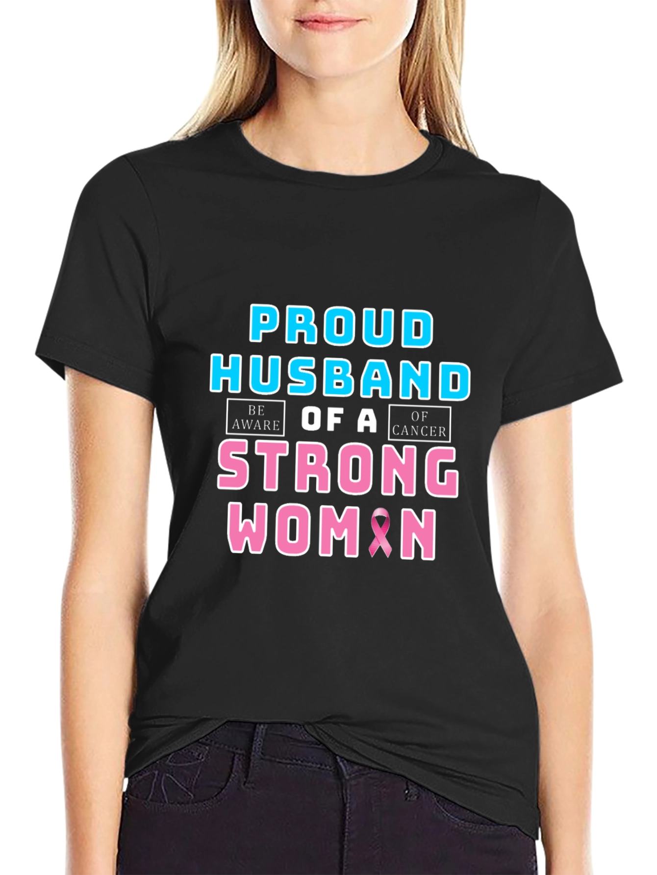 Proud Husband of a Strong Woman Cancer Awareness T-Shirt