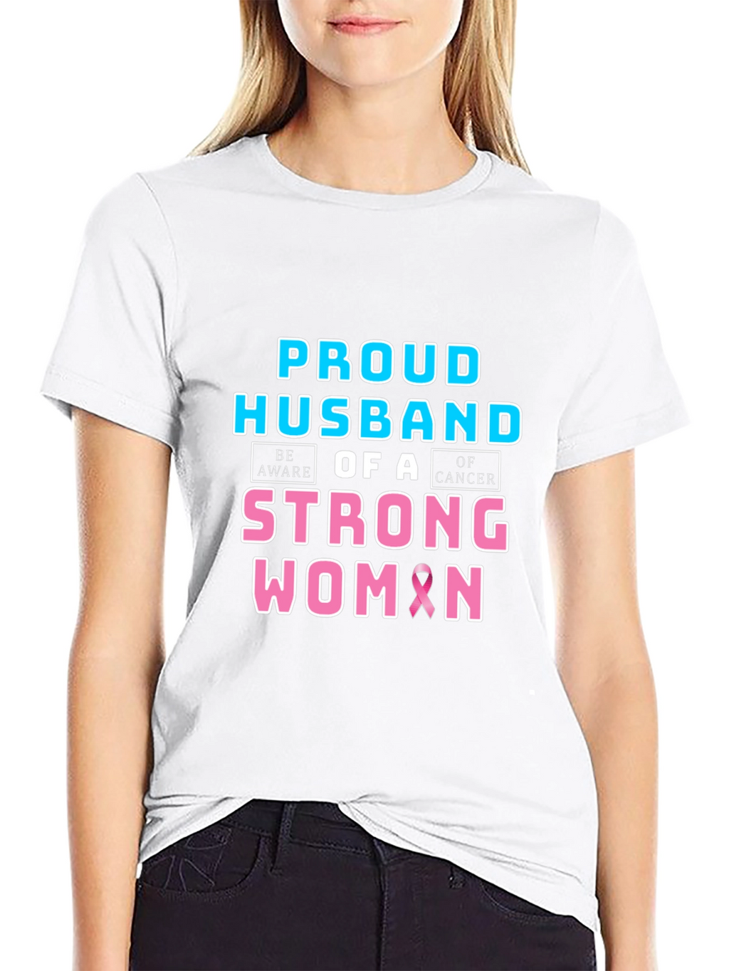 Proud Husband of a Strong Woman Cancer Awareness T-Shirt