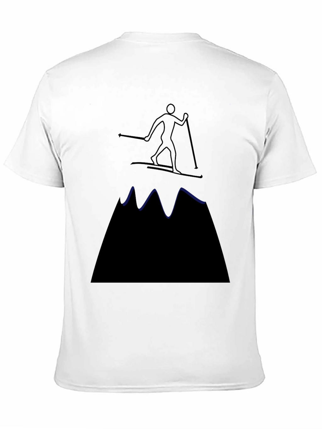 Ski Mountain Graphic Tee - Black Cotton T-Shirt