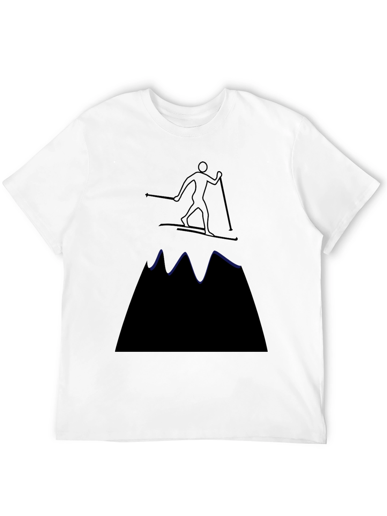 Ski Mountain Graphic Tee - Black Cotton T-Shirt