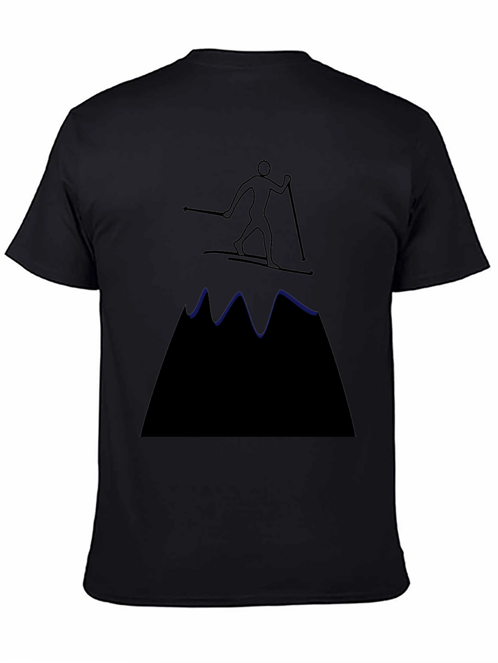 Ski Mountain Graphic Tee - Black Cotton T-Shirt