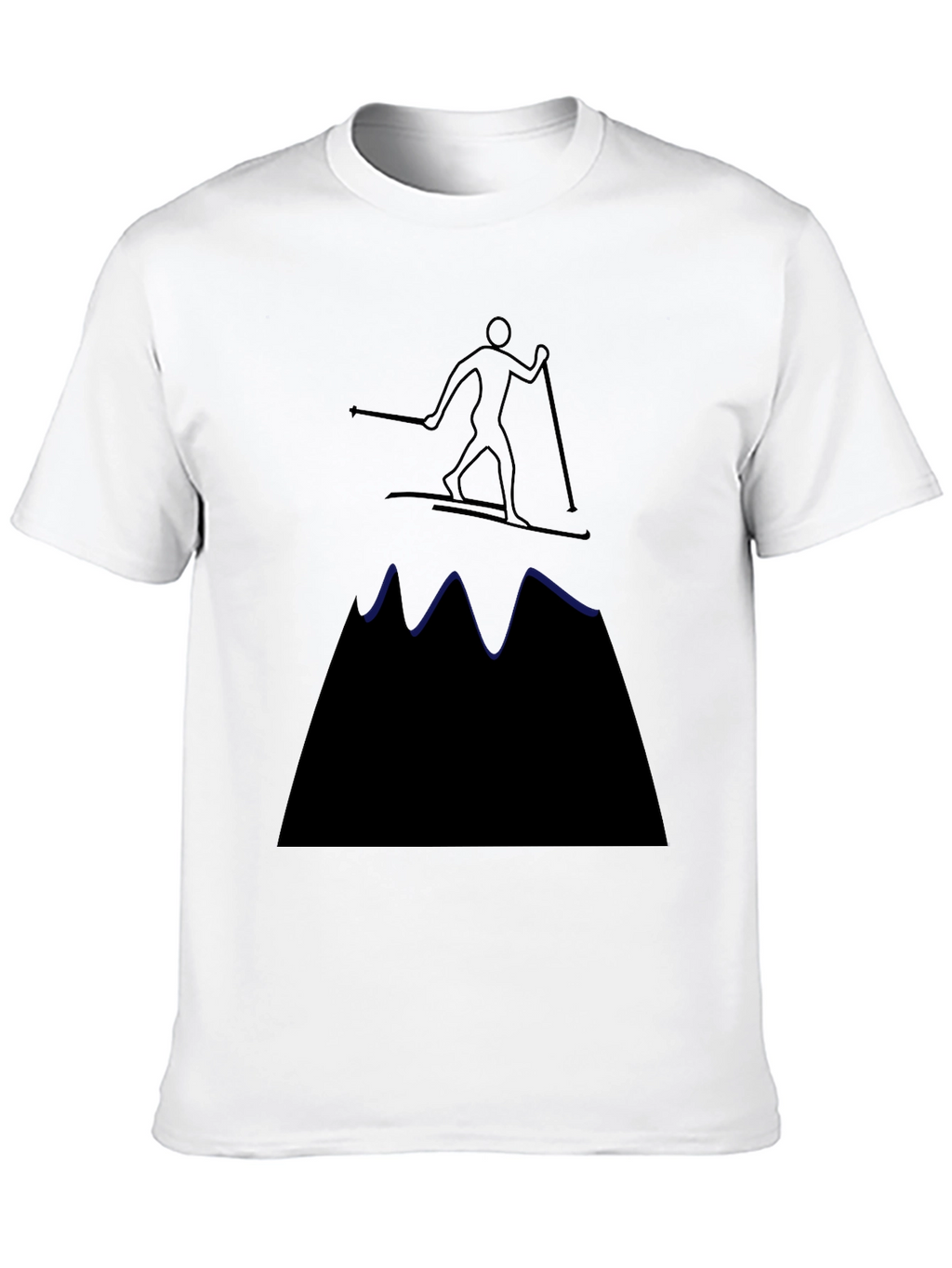 Ski Mountain Graphic Tee - Black Cotton T-Shirt